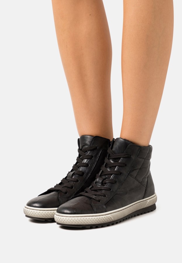High-Top-Sneaker Aus Schwarzem Gabor