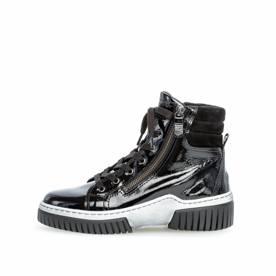 Sneaker-Stiefel Aus Schwarzem Mikro-Gabor