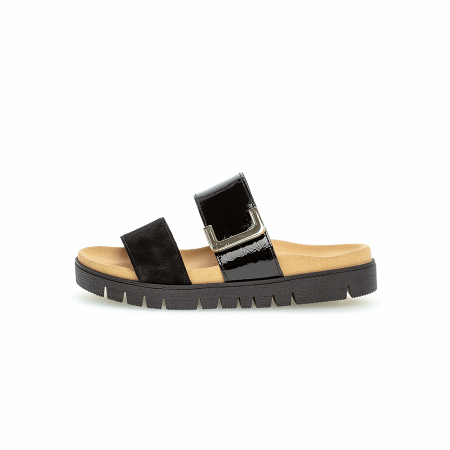 Schwarze Slipon Sandale Gabor