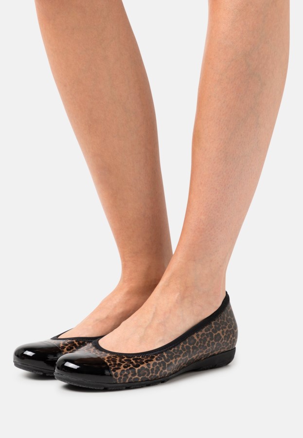 Schwarz/leopard Gabor Ballerinas