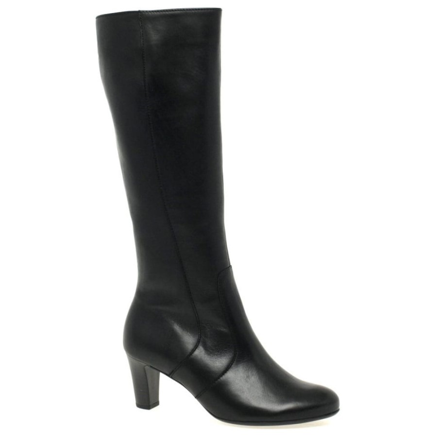 Schwarzer Gabor Maybe S Schmal Geschnittener Langer Damenstiefel
