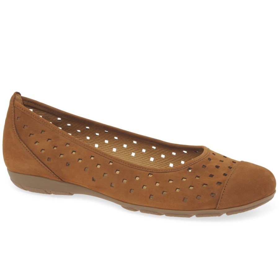 Brandy Nubuk Gabor Rüschen Damen Gestanzte Detail Freizeitschuhe