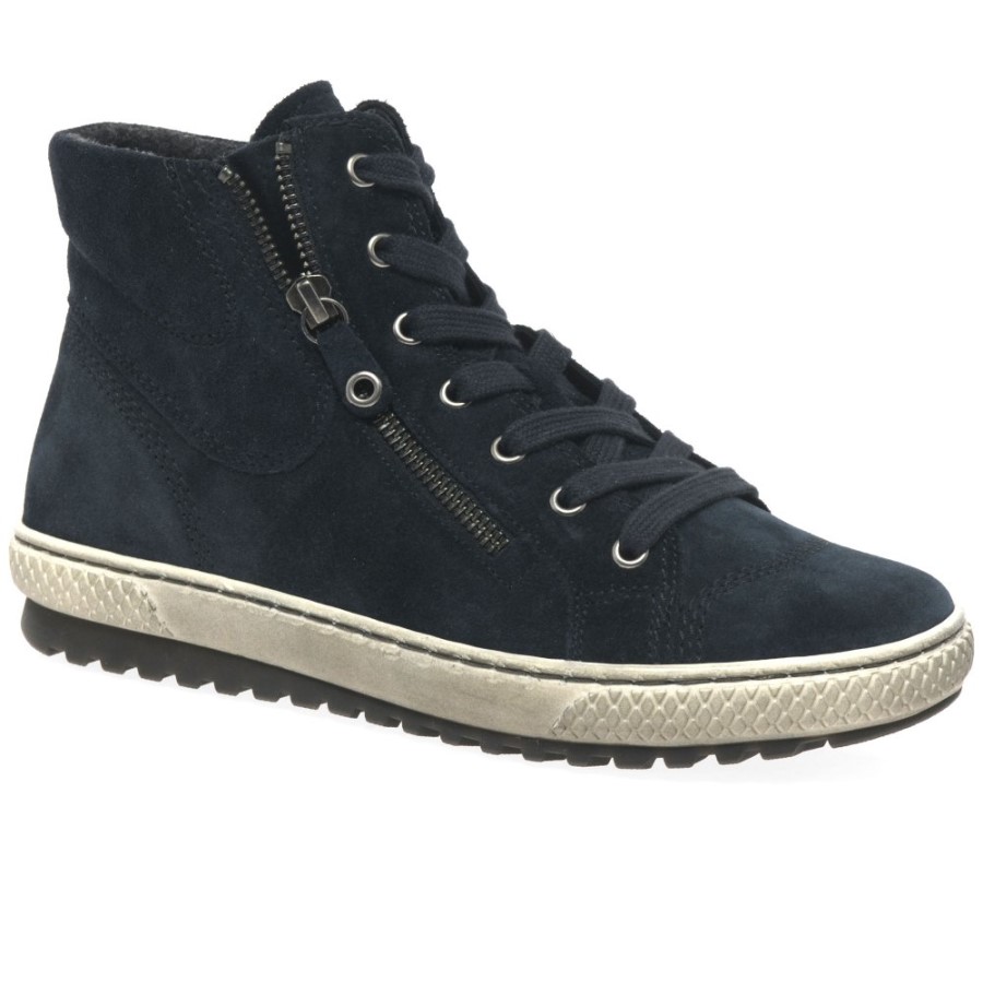 Bulner Lässige Damenstiefeletten Marine Wildleder Gabor