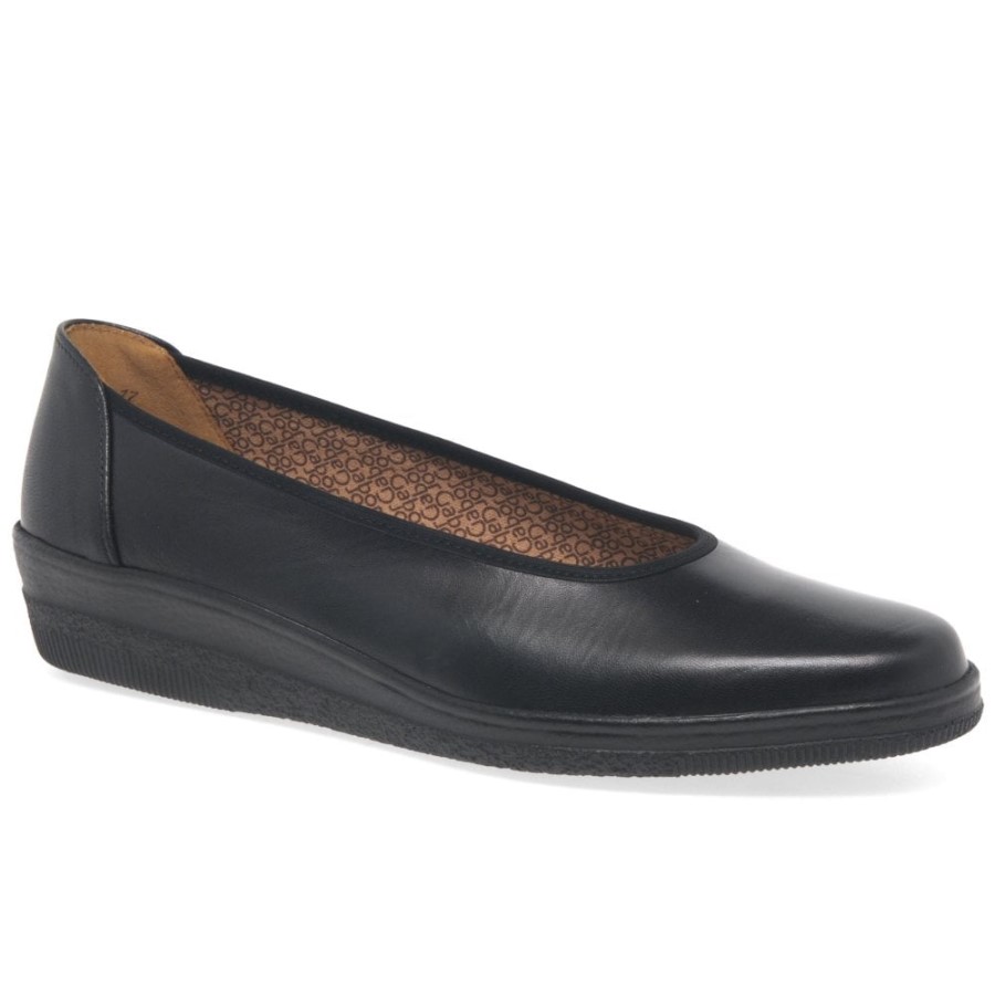 Gabor Piquet Damen Ballerinas In Weiter Passform Schwarz
