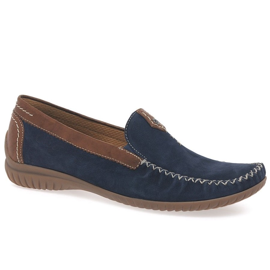 Navy Nubuk/tan Gabor California Sportliche Damenmokassins