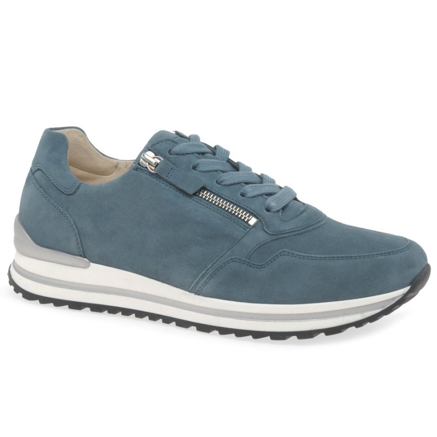 Nulon Damen Turnschuhe Denim Wildleder Gabor