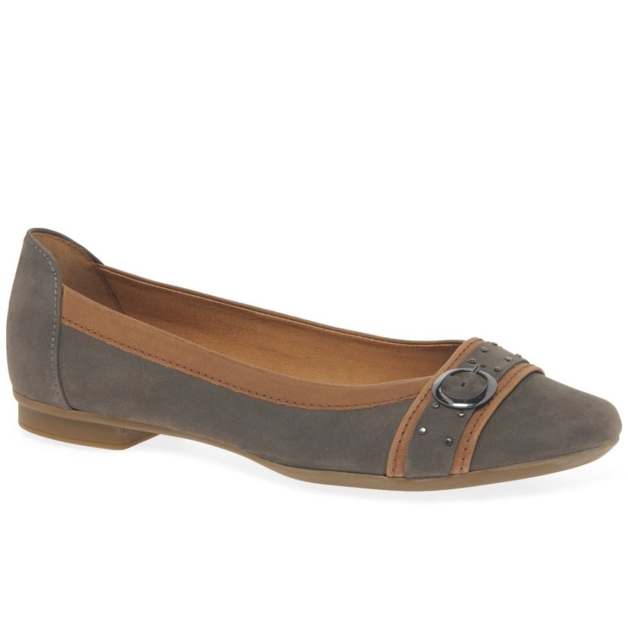 Wallaby/Cognac Gabor Michelle Damen Pumps Mit Nietenschnalle